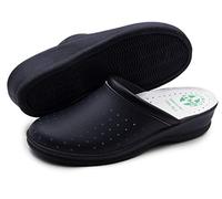 Poligono Pantoufles Sanitaires Homme et Femme, Pantoufles Professionnelles Fermées, Sabots Sanitaires, Chaussures Orthopédiques Confortables, Semelle Anatomique,Bleu pour Femme 38