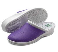 Poligono Pantoufles Sanitaires Homme et Femme, Pantoufles Professionnelles Fermées, Sabots Sanitaires, Chaussures Orthopédiques Confortables, Semelle Anatomique,Violet pour Femme 35