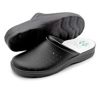 Poligono Pantoufles Sanitaires Homme et Femme, Pantoufles Professionnelles Fermées, Sabots Sanitaires, Chaussures Orthopédiques Confortables, Semelle Anatomique,Noir pour Homme 40