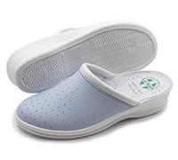 Poligono Pantoufles Sanitaires Homme et Femme, Pantoufles Professionnelles Fermées, Sabots Sanitaires, Chaussures Orthopédiques Confortables, Semelle Anatomique,Bleu Ciel pour Femme 40