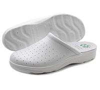 Poligono Pantoufles Sanitaires Homme et Femme, Pantoufles Professionnelles Fermées, Sabots Sanitaires, Chaussures Orthopédiques Confortables, Semelle Anatomique,Blanc pour Homme 45