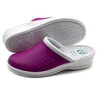 Poligono Pantoufles Sanitaires Homme et Femme, Pantoufles Professionnelles Fermées, Sabots Sanitaires, Chaussures Orthopédiques Confortables, Semelle Anatomique,Fuchsia pour Femme 39