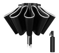 Poligono Parapluie inversé, Parapluie Pliant Automatique 10 Baleines pour Homme Femme, Anti Vent, Anti Tempete, Diamètre 105 cm (Noir)