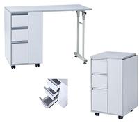 Polironeshop Naxos Table à tiroirs pliable pour manucure, accessoire pour esthéticienne