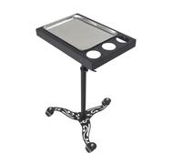 POLIRONESHOP Texas - Chariot à Outils en Acier Réglable pour Tatouage, Esthétique, Salon de Beauté, Piercing et Usage Professionnel - Plateau de Travail Mobile et Robuste