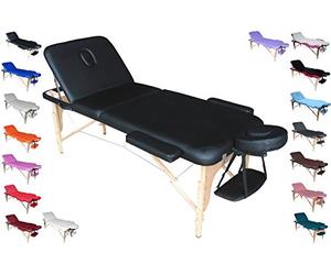 POLIRONESHOP VENERE Lit portable et pliable professionnel pour massages, soins esthétiques, physiothérapie, épilation, manucure et pédicure, noir