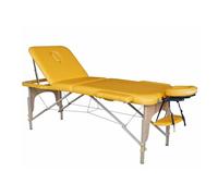 Polironeshop Vénus - Lit Pliant en Bois pour Massage, Esthéticienne et Tatouage, Robuste et Confortable pour Professionnels (Jaune)