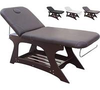 Polironeshop Virtus - Lit de Massage Fixe en Bois pour Centre Esthétique, Salon de Beauté, Soins Professionnels et Massages, Confort Optimal et Design Élégant (Chocolat)