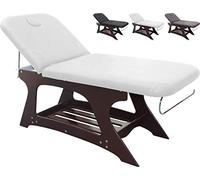 Polironeshop Virtus - Lit de Massage Fixe en Bois pour Centre Esthétique, Salon de Beauté, Soins Professionnels et Massages, Confort Optimal et Design Élégant (Blanc)