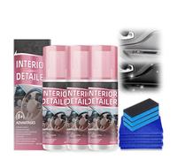 Polish Voiture Rayure, 2026 Neu Kit Nettoyage Voiture Pour Plastiques Intérieurs Avec Chiffon et Eponge Microfibre, Nettoyant Intérieur Spray pour Tableau Bord, Tissus, Simili Cuir (3Pcs)