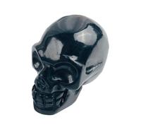 Polished Premium Shungite Stone Skull- Polished Black Crystal Fine Art Sculpture Skull - Highly Protective Generator