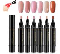 Polishey Nail Polish Pens, Gel NailPolish Set, One Step Nail Gel Pen, 3 in 1 NailPolish Pens Quick Dry, 36 Color Nails Polish GelPen 8 Ml, 6PCS Polishey Nails Pens for Nail Art DIY (Set B)