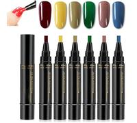 Polishey Nail Polish Pens, Gel NailPolish Set, One Step Nail Gel Pen, 3 in 1 NailPolish Pens Quick Dry, 36 Color Nails Polish GelPen 8 Ml, 6PCS Polishey Nails Pens for Nail Art DIY (Set E)