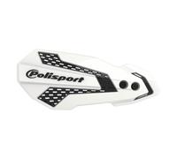 POLISPORT 8308200010 - Protège-mains MX FLOW 1 point de fixation MX-Style en plastique avec kit de montage inclus compatible avec les motos Kawasaki, Yamaha, Suzuki en couleur blanc/noir