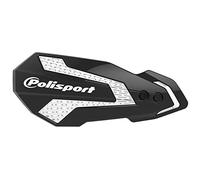 POLISPORT 8308200038 - Protège-mains MX FLOW 1 point de fixation MX-Style en plastique avec kit de montage inclus compatible avec les motos Kawasaki en couleur noir/blanc