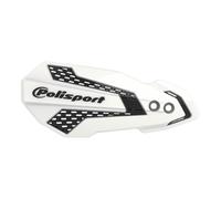 POLISPORT 8308200039 - Protège-mains MX FLOW 1 point de fixation MX-Style en plastique avec kit de montage inclus compatible avec les motos Kawasaki en couleur blanc/noir