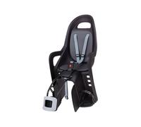 POLISPORT 8406000006 Groovy Maxi FF Siège Arrière pour Enfants - Montage sur Cadre, Siège Vélo Enfant, 9 Mois-6 Ans, Poids Max 22 Kg, Installation Facile, Noir/Gris Foncé