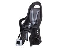 POLISPORT 8406000006 - Siège arrière écologique Groovy FF pour vélos avec Roues de 26'' à 28'' adapté aux Enfants de 9 à 22Kg avec ancrage au Cadre en Color Noir/Gris Foncé