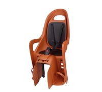POLISPORT 8406100017 Groovy Maxi CFS Siège Vélo Arrière Enfant - Sûr et Confortable, pour Bébés de 9 Mois à 6 Ans, Repose-Pieds et Accoudoirs Réglables, Compatible Porte-Vélo, Caramel/Noir