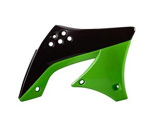POLISPORT 8412900004 - Caches de Radiateur Solides et durables Compatible avec Les Motos Kawasaki en Couleur Noir/Vert