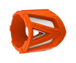POLISPORT 8484000002 - Protecteur de silencieux résistant grande version 34-40cm UNIVERSEL en acier inoxydable léger et silicone en couleur Orange