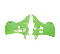POLISPORT 8495900001 - Paire de revêtements de radiateur Solides et durables compatibles avec Les Motos Kawasaki en Couleur Verte