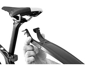 POLISPORT 8623700001 - Garde-Boue arrière S-Mud modèle Long Universel pour vélos Gravel et Route avec Roues de 28" de Couleur Noir