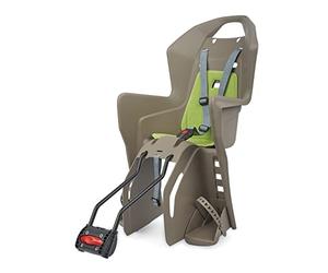 POLISPORT 8631400030 - Siège arrière KOOLAH 29'' pour vélos avec Roues de 26'' à 29'' adapté aux Enfants pesant de 9 à 22Kg avec ancrage au Cadre en Color Marron/Vert