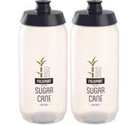 Polisport 8645600196 - Bidon vélo du modèle Sugar Cane R550 d'une contenance de 550ml. Bouteille d'eau pour Cyclistes sans BPA en Couleur Transparente (Lot de 2)