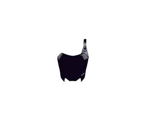 POLISPORT 8658800003 - Plaque d'immatriculation avant réplique OEM en plastique brillant durable et résistant compatible avec les motos Honda en couleur noir