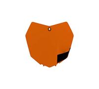 POLISPORT 8659100001 - Plaque d'immatriculation avant réplique OEM en plastique brillant durable et résistant compatible avec les motos KTM en couleur orange