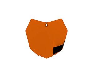 POLISPORT 8659100001 - Plaque d'immatriculation avant réplique OEM en plastique brillant durable et résistant compatible avec les motos KTM en couleur orange