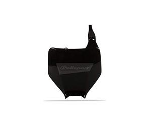 POLISPORT 8660800001 - Plaque d'immatriculation avant réplique OEM en plastique brillant durable et résistant compatible avec les motos Kawasaki, Suzuki en couleur noir