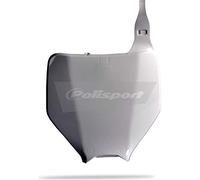 POLISPORT 8660800002 - Plaque d'immatriculation avant réplique OEM en plastique brillant durable et résistant compatible avec les motos Kawasaki, Suzuki en couleur blanc