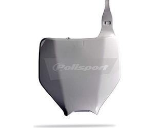 POLISPORT 8660800002 - Plaque d'immatriculation avant réplique OEM en plastique brillant durable et résistant compatible avec les motos Kawasaki, Suzuki en couleur blanc