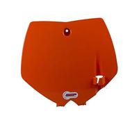 POLISPORT 8661600001 - Plaque d'immatriculation avant réplique OEM en plastique brillant durable et résistant compatible avec les motos KTM en couleur orange