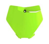 Polisport 8666400004 - Plaque d'immatriculation Avant réplique OEM en Plastique Brillant Durable et résistant Compatible avec Les Motos KTM en Couleur Jaune Fluor