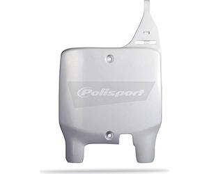 POLISPORT 8667000001 - Plaque d'immatriculation avant réplique OEM en plastique brillant durable et résistant compatible avec les motos Suzuki en couleur blanc