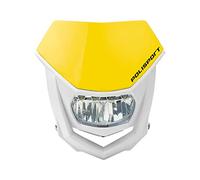 Polisport 8667100003 - Phare HALO en polypropylène avec lampe LED compatible avec tous les modèles de motocross/enduro en couleur blanc/jaune