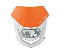 Polisport 8667100004 - Phare HALO en polypropylène avec lampe LED compatible avec tous les modèles de motocross/enduro en couleur blanc/orange