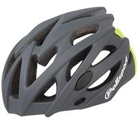 POLISPORT 8739100025 - Casque de vélo Twig pour Homme et Femme Taille Ajustable M (55-58cm) avec visière Amovible et Certification CE en Couleur Gris Foncé/Jaune Fluor
