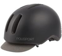 POLISPORT 8740700002 - Casque de Banlieue Vélo de Ville Urbain pour Homme et Femme Réglable Taille M (54-58cm) avec visière et Certification CE en Couleur Noir Mat/Gris
