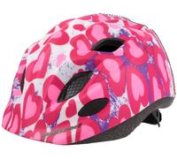 POLISPORT 8740900014 - Casque de vélo S Junior Glitter Hearts Premium pour Enfants réglable Taille S (52-56 cm) avec Certification CE pour Le Cyclisme en Couleur Coeurs Brillants