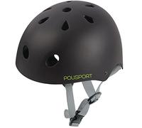 POLISPORT 8741100002 - Casque de vélo Urban Radical Graffiti pour Enfants réglable (53-55 cm) avec Certification CE pour Le Cyclisme, Le Skateboard, Le Patinage en Couleur Noir Mat/Vert