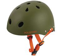Polisport Junior Helmet Urban Radical-TAG (53/55) Casque Unisex-Adult, Vert Mat/Orange, S