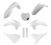 POLISPORT 91449 - Kit Plastique Complet (avec Protège-Fourches) KTM Blanc