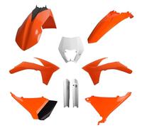 POLISPORT 91462 - Kit Plastique Complet (avec Protège-Fourches) KTM Couleur OEM