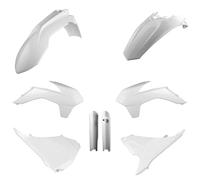 POLISPORT 91465 - Kit Plastique Complet (avec Protège-Fourches) KTM Blanc KTM