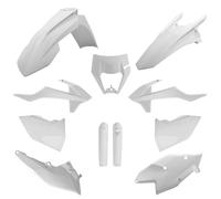 POLISPORT 91470 - Kit Plastique Complet (avec Protège-Fourches) KTM Blanc KTM