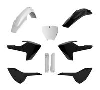POLISPORT 91502 - Kit Plastique Complet (avec Protège-Fourches) HUSQVARNA Blanc/Noir